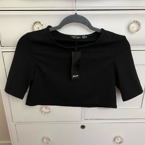 NastyGal black crop top (new with tag)